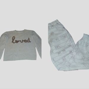 Pink Republic Girl Set - Cream with Brown Details Size 7/8